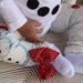 Snowman Bow Leg Warmers - Bows for Her Toes - Snowmen with red polka dot bows
