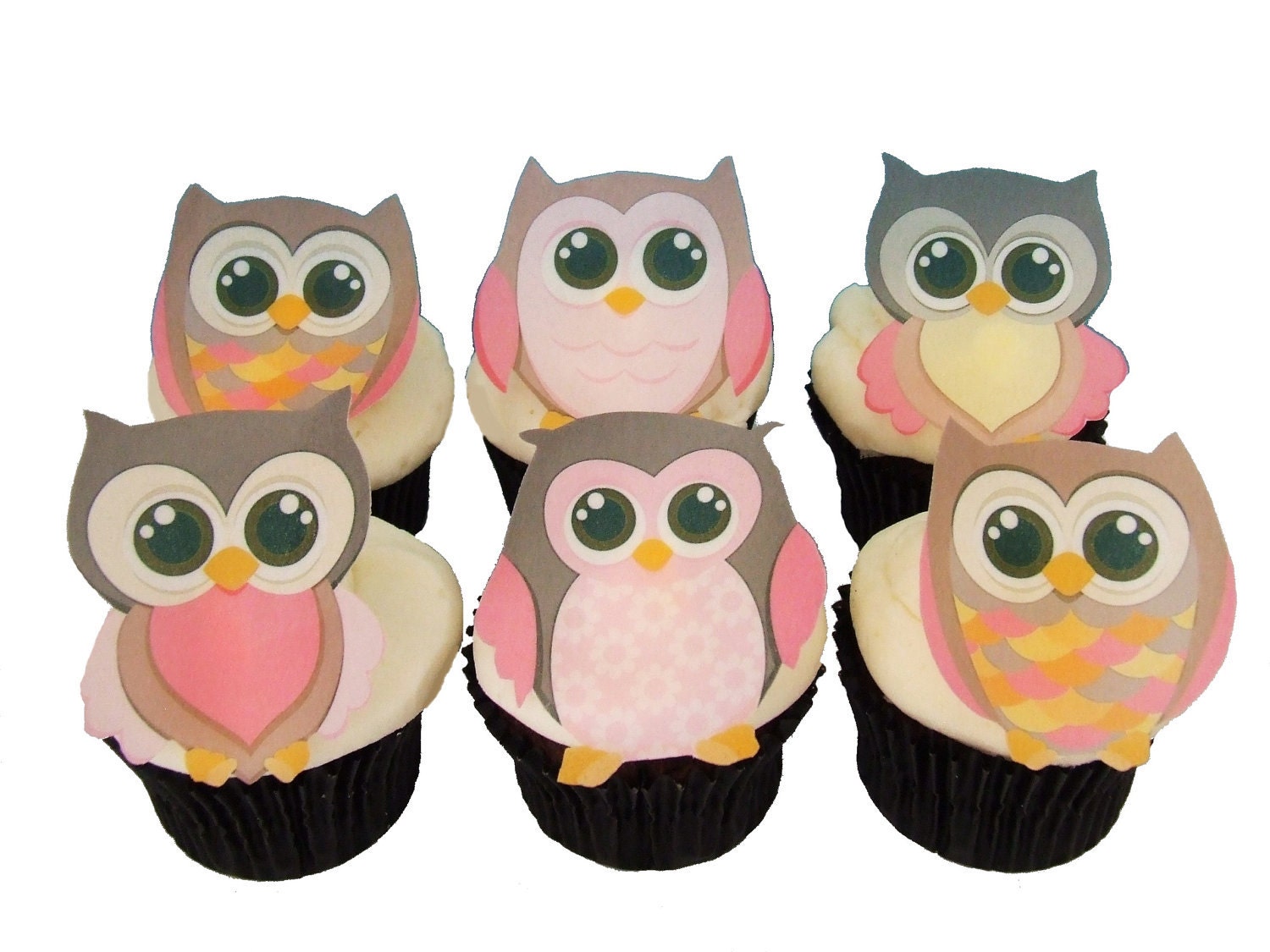 Owl Cake Toppers And Cupcake Decorations Birthday Cake And