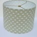 Custom, modern 12" drum lampshade in Geometric Leaf, R. Kaufman, Metro Living fabric