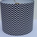 Drum Lampshade in black and white zigzag/ chevron fabric