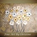 CUSTOM- Hand-Painted-to-Order, 36x24, Original, Abstract, Modern, Textured, Impasto, Knife, Metallic Oil Painting, "Frosted Wildflowers"