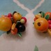 VIBRANT TUTTI FRUITY-Carmen Miranda 1950s Clip-on Earrings with Luscious Tropical Fruit
