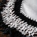 Vintage Linen Handkerchief Black & White Crochet Trim