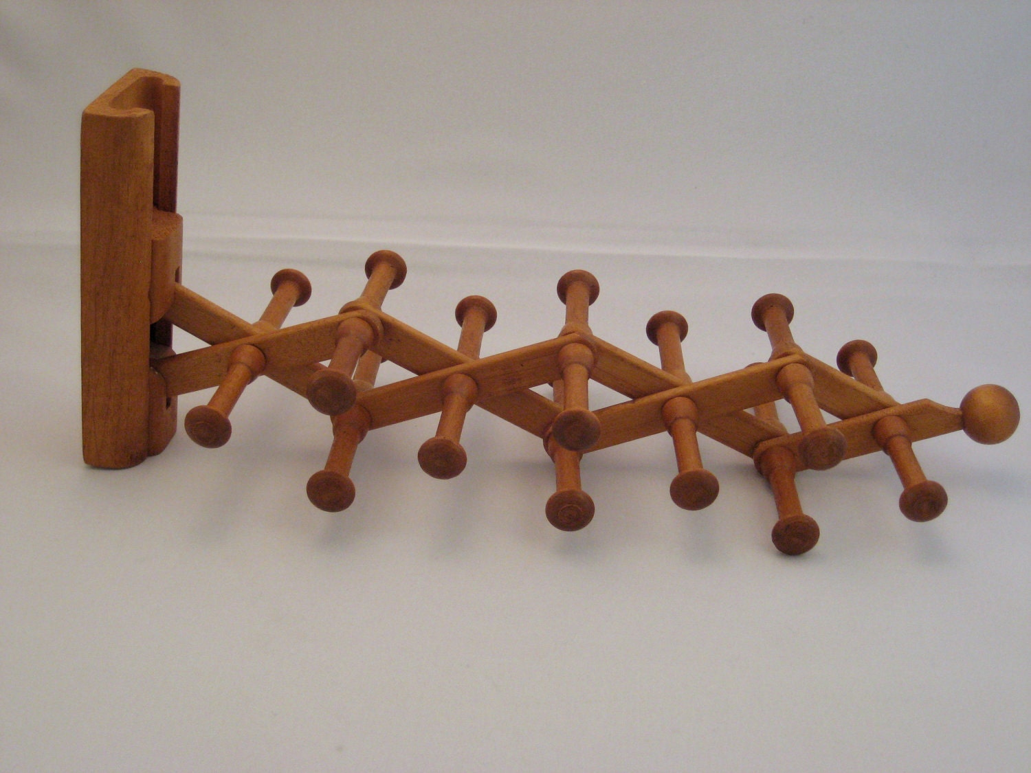 Vintage Tie Rack Expandable Wood by SWANK 1940's