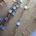 One And A Half Yards Vintage Periwinkle Blue Cat's Eye Glass Beaded Chain