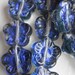 Iridescent Royal Blue Flower Glass Czech Beads