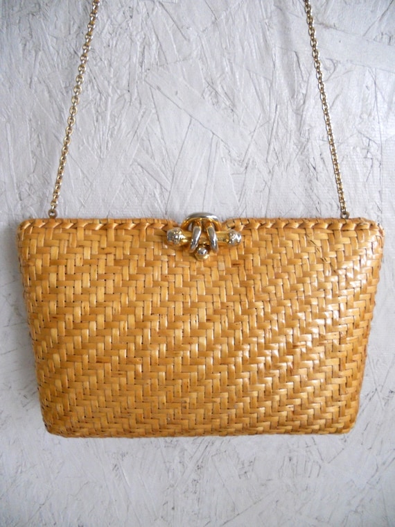 Vintage Rodo Italy Straw Purse // Natural Straw Bag // Clutch