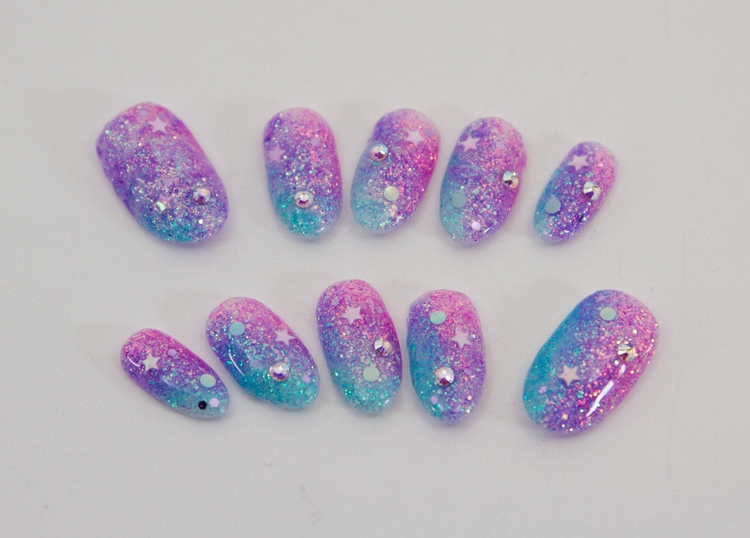 Japanese Design Glue on Nails Artificial Nails Dreamy