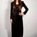 SALE SALE Vintage 80s/90s Black Crushed Velvet Long Sleeve Tie Back Maxi Dress