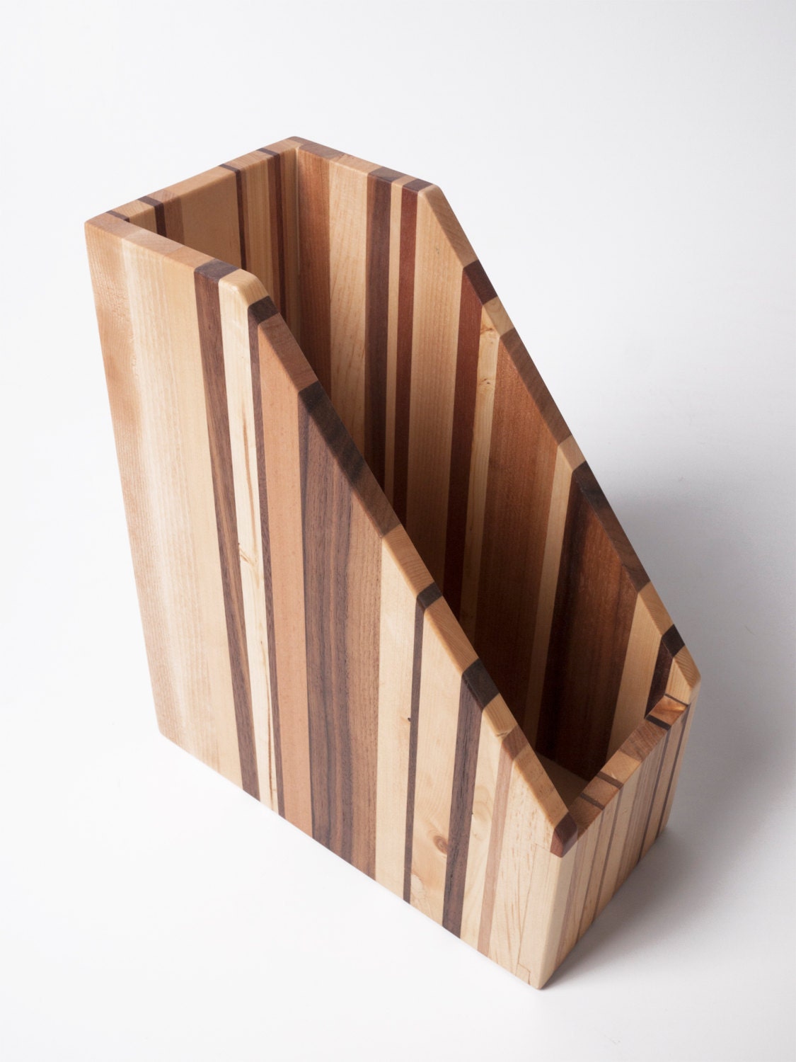 wooden file holder magazine rack recycled wood