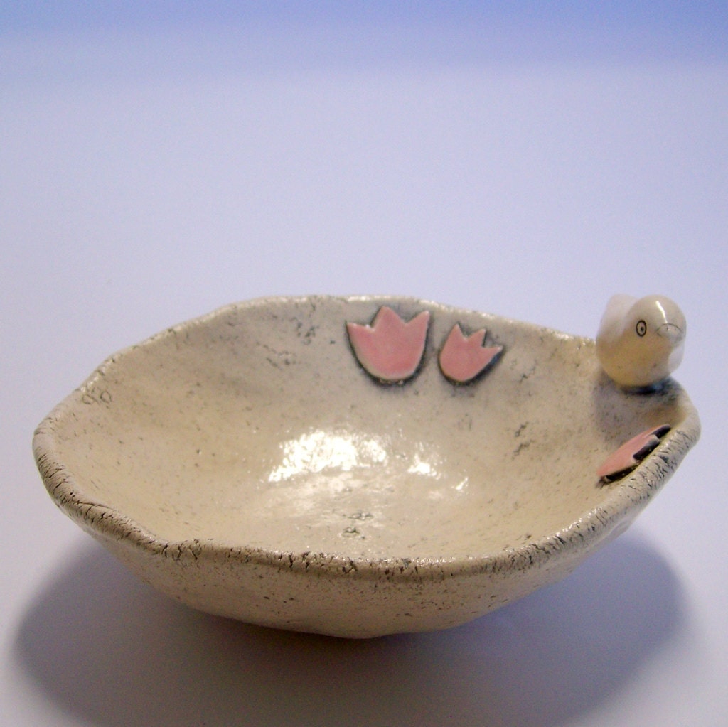 Ceramic bowl decorative pottery soap dish candle holder