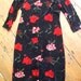 Black floral stretchy velvet long sleeved dress 12 - 14(uk)