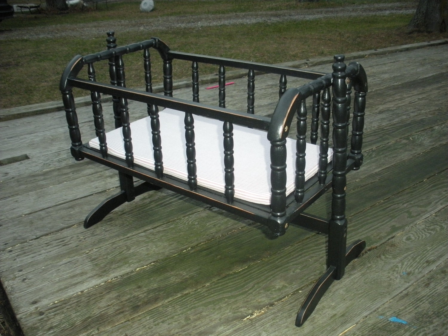 Vintage Baby Doll Cradle Crib with Antique by Vercareli