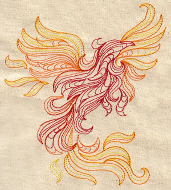Firey embroidered Phoenix Baby Bib