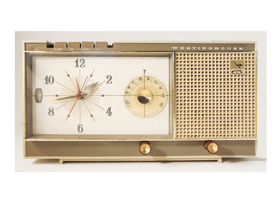 mid century modern radio alarm clock