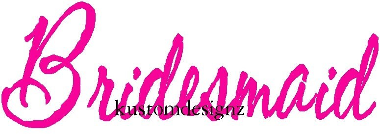 Wedding Bridesmaid iron-on shirt decal transfer NEW