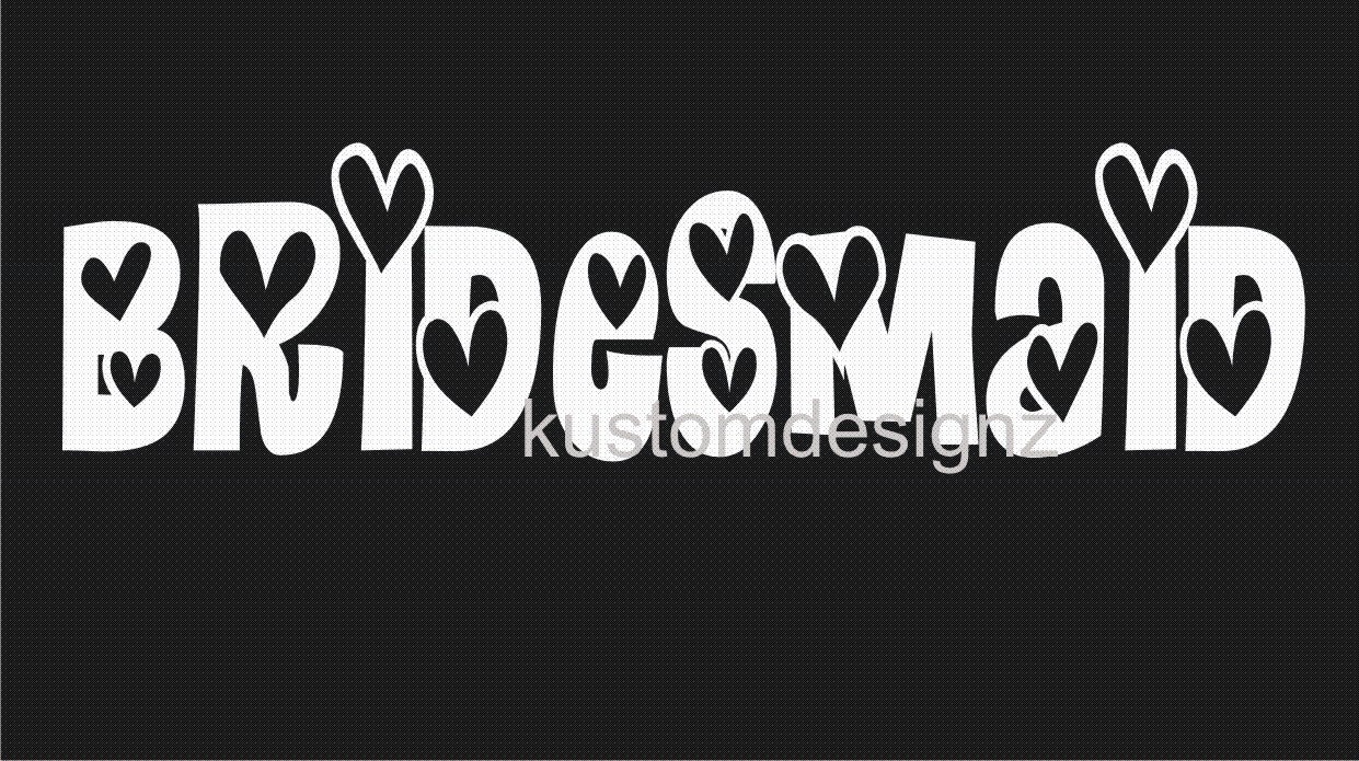 wedding Bridesmaid ironon shirt decal transfer