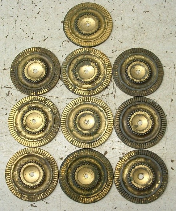 10 Vintage Drawer Furniture Pull Backplates Dresser