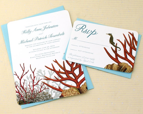 Coral Reef Wedding Invitations 3