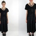 Vintage 90s Dress - 90s Maxi Dress - Black Crush Velvet Dress