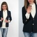 Vintage 80s Blazer / Fitted Navy Blazer / Nautical Blazer