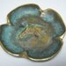 vintage VIRGINIA METALCRAFTERS brass ashtray with a patina horse head clover