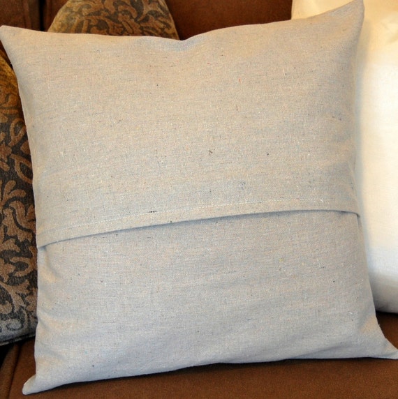 16 Canvas Throw Pillow Cover with Sand Dollar Stenciled