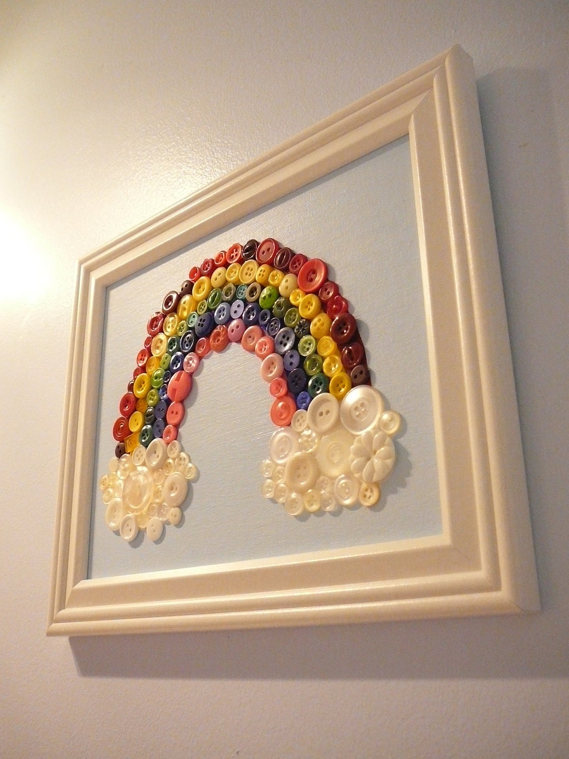 Baby Nursery Wall Art Rainbow Button Art Wall Hanging Button