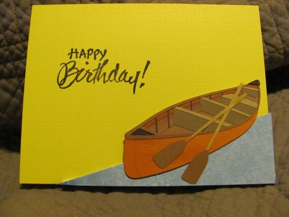 Items similar to Happy Birthday - canoe on Etsy