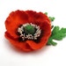 Felted Brooch Red Poppy