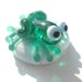 Glass lampwork green frog bead