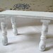 Vintage Bench White Shabby Chic French distressed slates of wood Bench