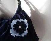 Ready To Ship-New,for her.Custom design navy blue velvet shoulder bag-.Best Gift for her..Use Four SEASON-