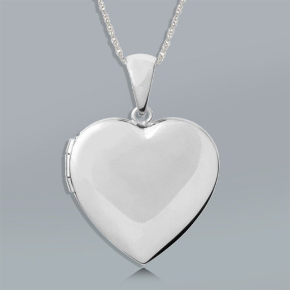 925 Sterling Silver Heart Shaped 4 photo Locket with Chain