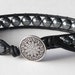 Beaded Leather Wrap, Chan Luu Style, Grey Swarovski Pearls