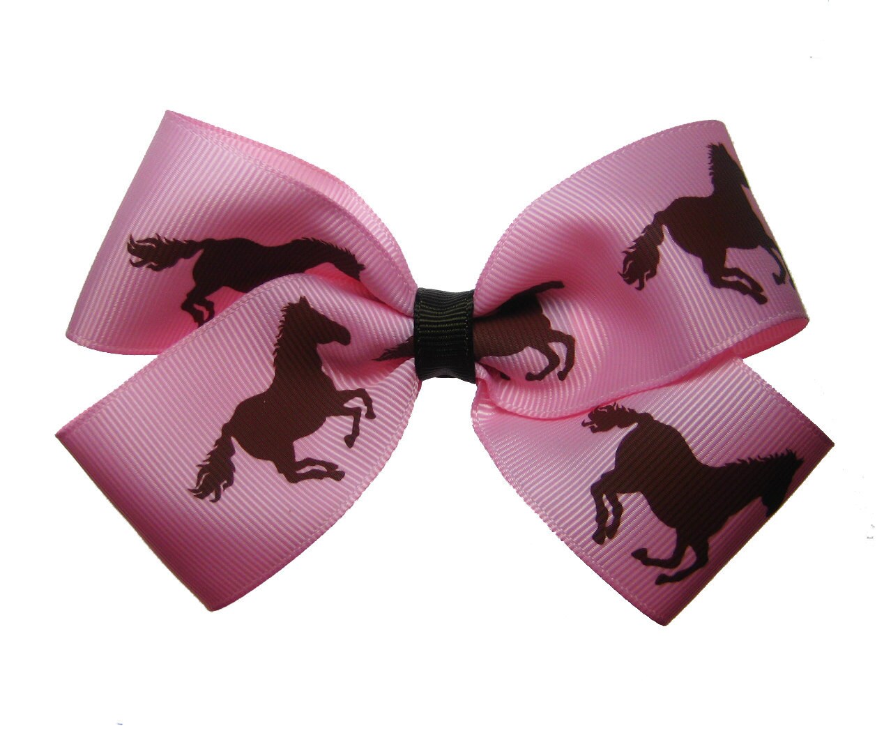 Large Pink and Brown Horse Hair Bow