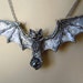 Spread Wing Bat Necklace with Hematite Ball
