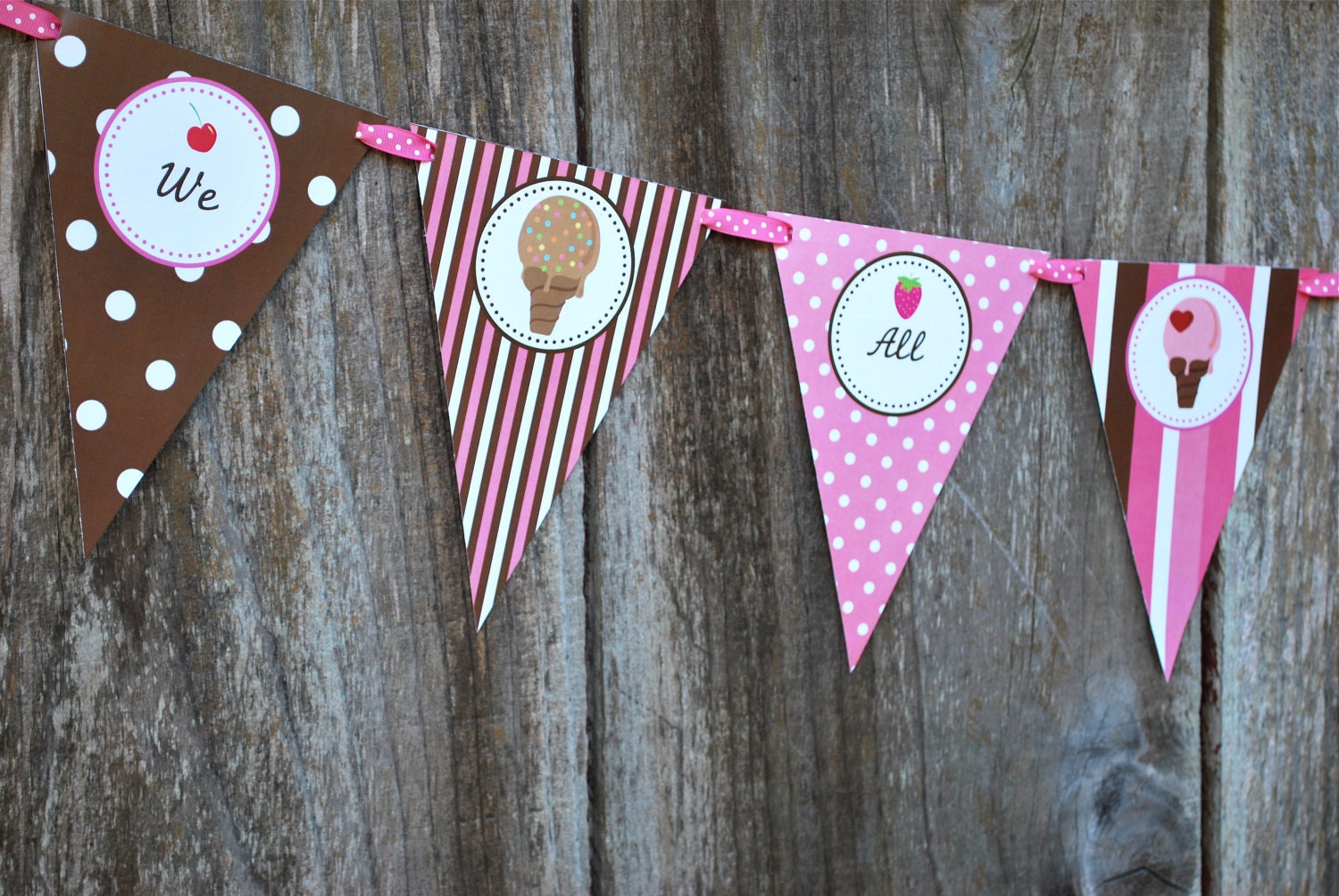 Ice Cream Banner PRINTABLE INSTANT DOWNLOAD