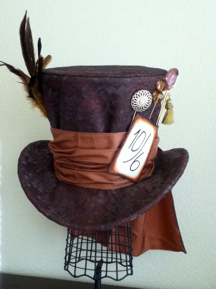 Tim Burton's Mad Hatter Top Hat by WonderfulWonderWorld on Etsy