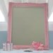 French Country Wood Framed Mirror in Pink