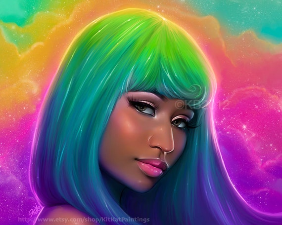 Items similar to Nicki Minaj colorful poster print 16x20 on Etsy