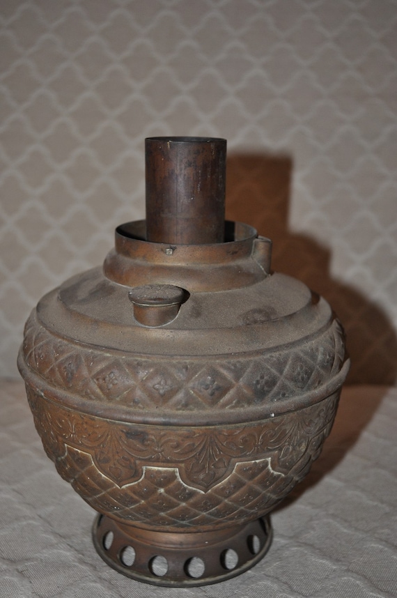 Antique Victorian Brass Oil Lamp Base