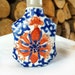 Snuff Bottle, Orange and Blue Porcelain, Vintage