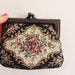Vintage Tapestry Needlepoint Frame Purse Wallet