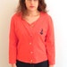 Vintage Red Sailor Anchor Nautical Jacket Cardigan