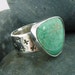 Hachita Turquoise on Silver Star-Cross Shank- Size 6 1/2 - Natural New Mexico Turquoise from the Bootheel