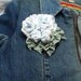 Cool Blue Ribbon Flower Applique