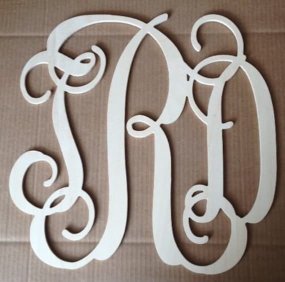 24 inch Vine connected wooden monogram letters