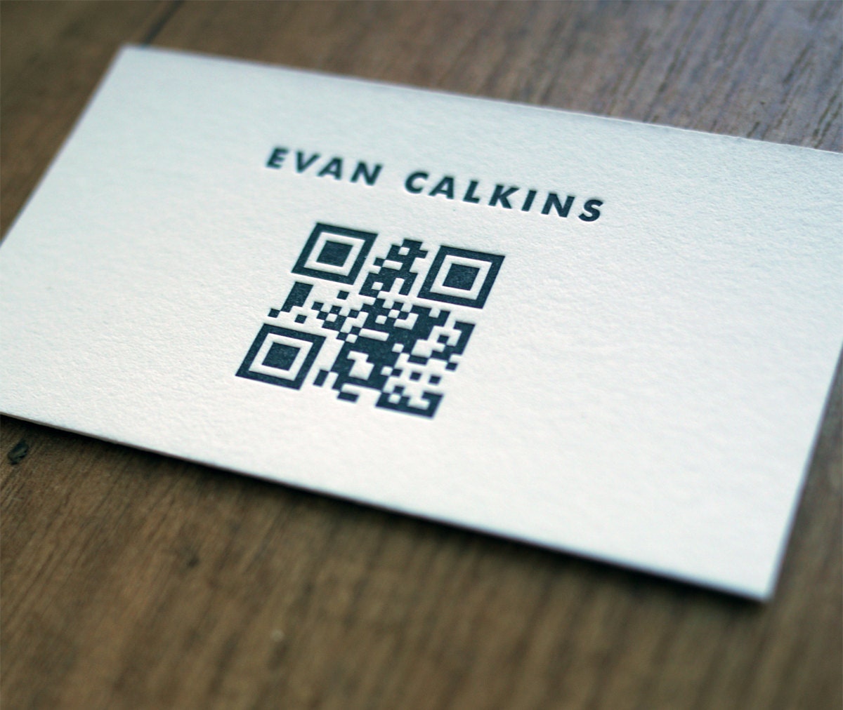 The QR Code Card Custom Letterpress Printed Calling Cards