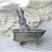 Blue Bunny In The Bath Brooch